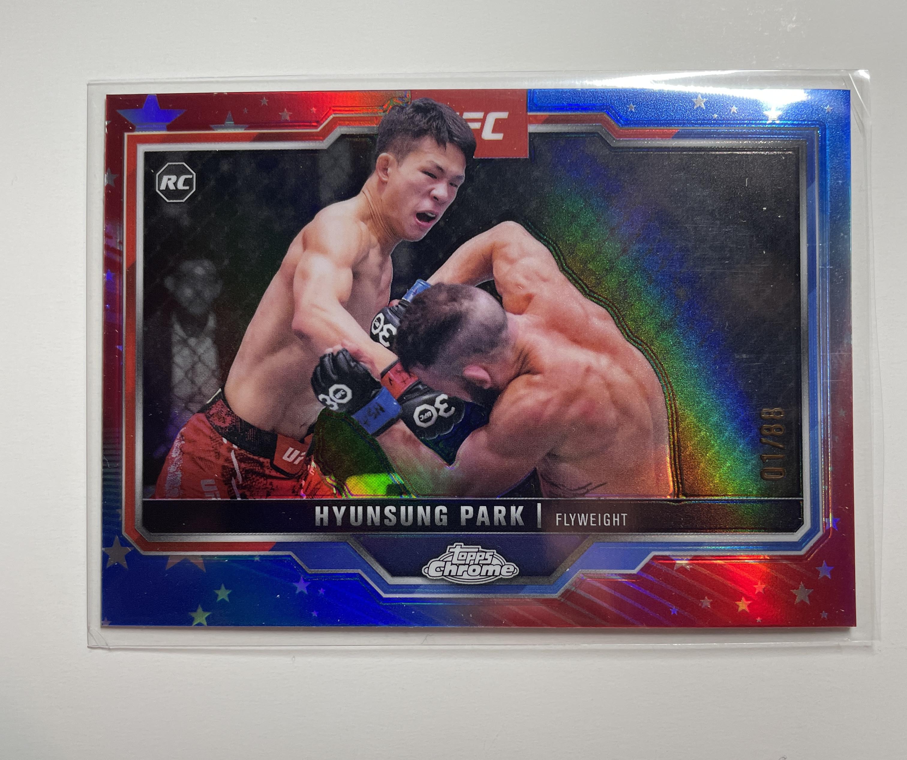 2025 Topps Chrome UFC Hyunsung Park Red White Blue Prizm Rookie /88 product photo